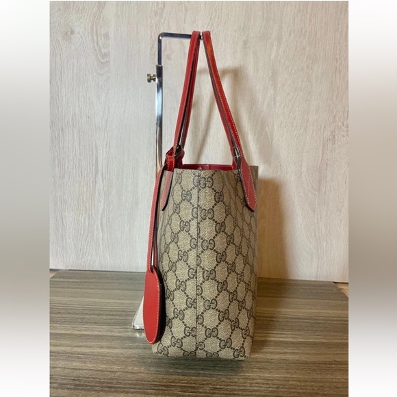 Gucci Beige and Red Signature Tote - Picture 3 of 16